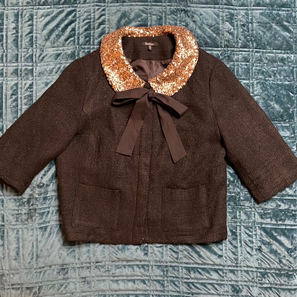 Sequin Collared Boucle Jacket